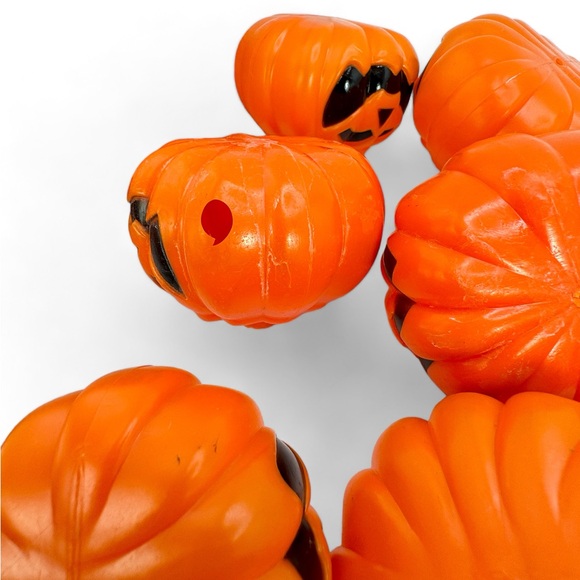 VTG Halloween Pumpkin JOL Plastic Blow Mold String Light Covers Lot Of 15 READ! - Picture 6 of 6